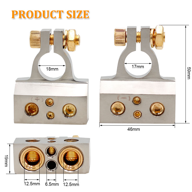 Battery 4-hole terminal 0/4/8/10 AWG heavy-duty AMP automobile battery terminal connection wire3