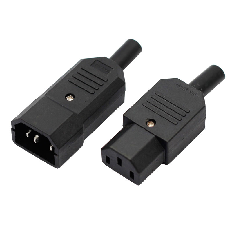 High Quality 10A detachable assembly wiring cord power plug IEC320 C14 Pair of Male Female Socket C13 Plug