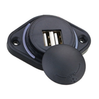 12V DC Surface Mount Flat Dual Socket 3.1A Car Seat USB Bus Charger2