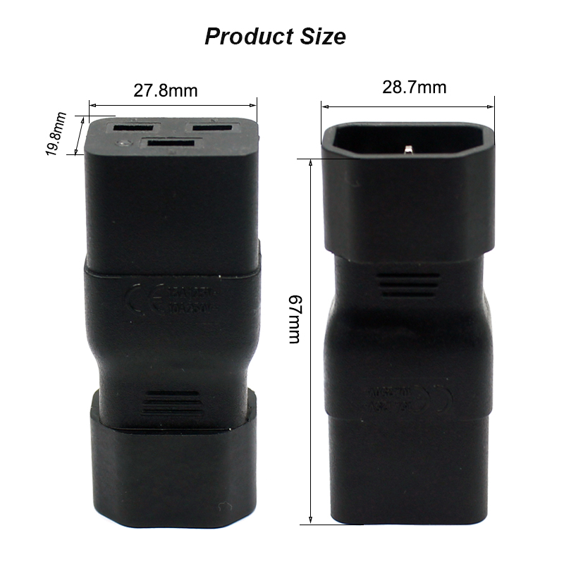 PDU UPS Power IEC Male C14 to Female C19 Adapter Connector3