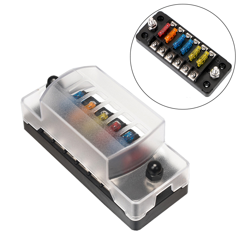 32V 6 Way Automotive Car Bus Marine Negative Fuse Box with LED Indicator