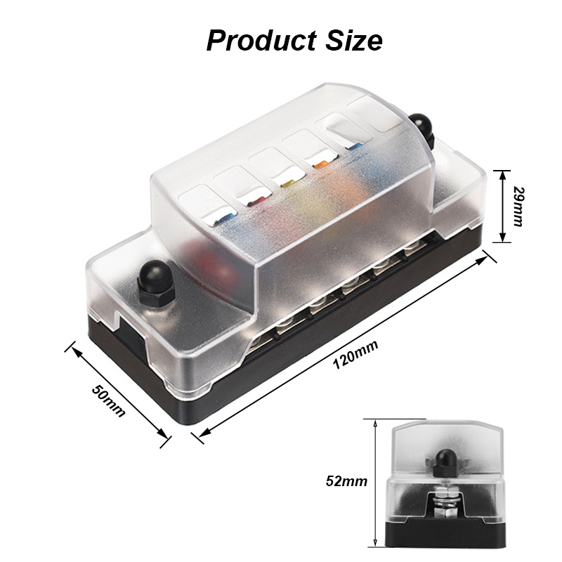 32V 6 Way Automotive Car Bus Marine Negative Fuse Box with LED Indicator3