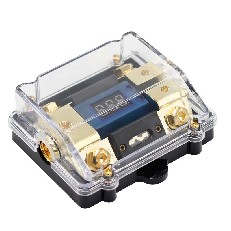 0/2/4 Gauge AWG Inline ANL Fuse Holder with 100Amp Fuse Block Holder 2 Way with LED Display