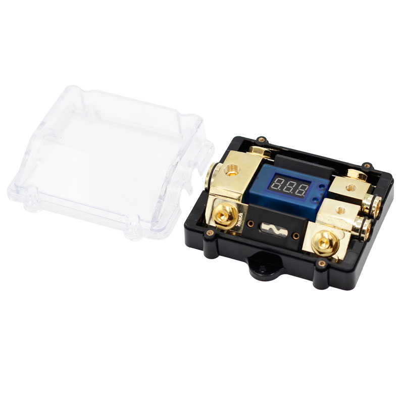 0/2/4 Gauge AWG Inline ANL Fuse Holder with 100Amp Fuse Block Holder 2 Way with LED Display2