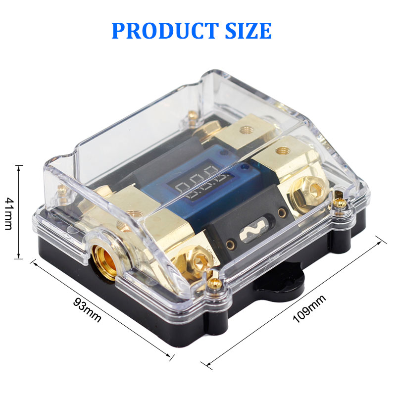 0/2/4 Gauge AWG Inline ANL Fuse Holder with 100Amp Fuse Block Holder 2 Way with LED Display3