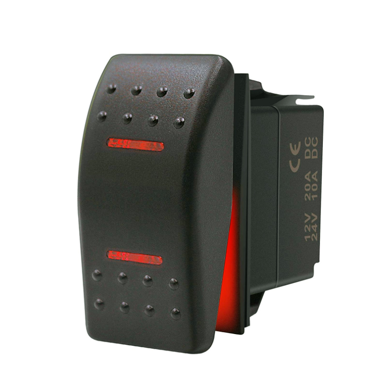 Marine Rocker Switch 12V 24V Lighted Rocker Switch 12 Volt 20A 7 Pin DPDT ON/Off/ON Waterproof