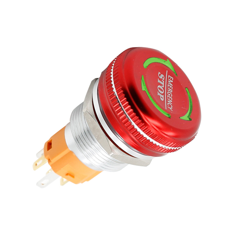 16/19/22mm IP65 red mushroom head self-locking 1NO1NC with red/green LED light metal emergency stop button switch2