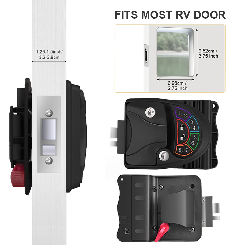 Metal Keyless Rv Entry Door Lock With 2 Fobs and Blacklite Keypad2