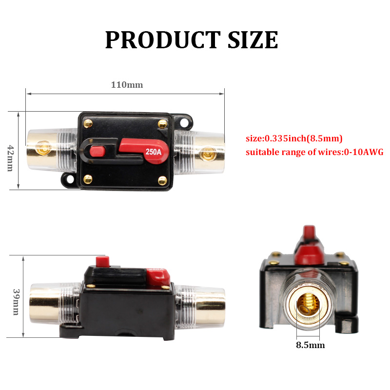 250A Self-recovery circuit breaker Inline Circuit Breaker Manual Reset Fuses3