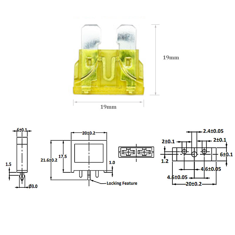 Medium Middle Standard Size Car Auto Plug In Automotive 257 287 Blade Fuse Holder PCB Mount Fuse Clip ATO ATC ATY ATU3