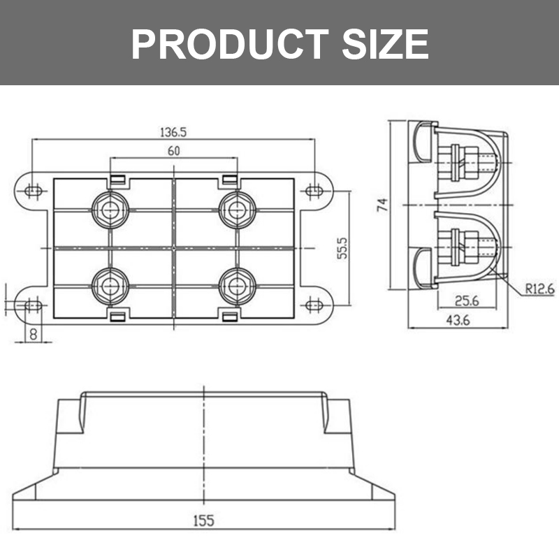 DC 50V 400A Inline Aps Anl Fuse Holder Distribution3