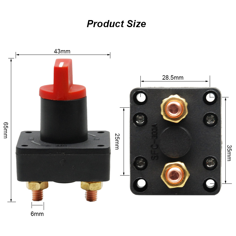 300A 60VDC Universal Car Auto Battery Disconnect Boat Cut Off Kill Switch3