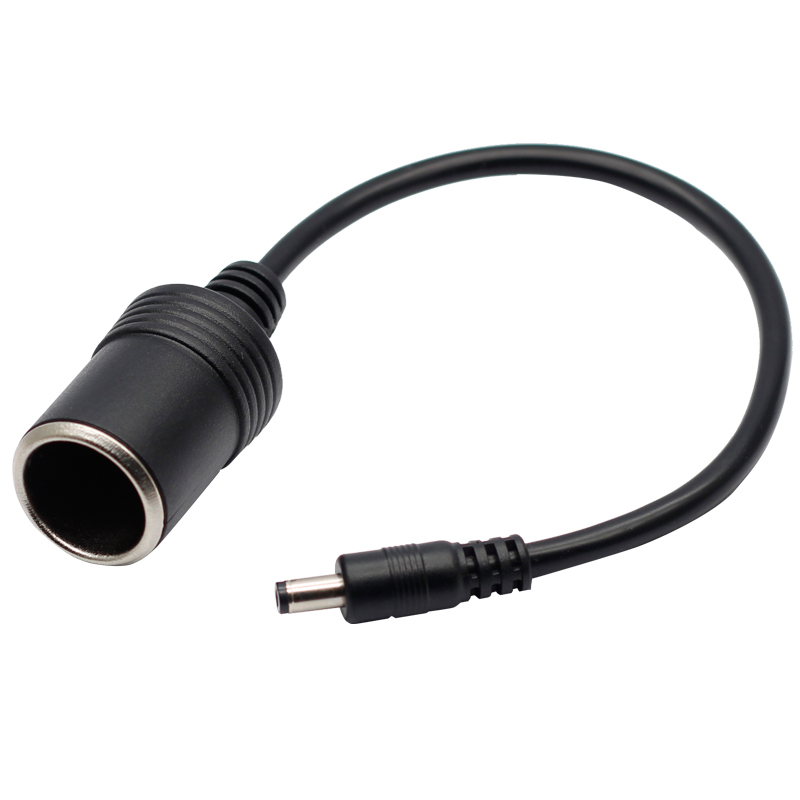 12/24V Cigarette Lighter Power Supply Cable DC 5.5mm x 2.1mm Male to Female Cigarette Lighter Plug Adapter