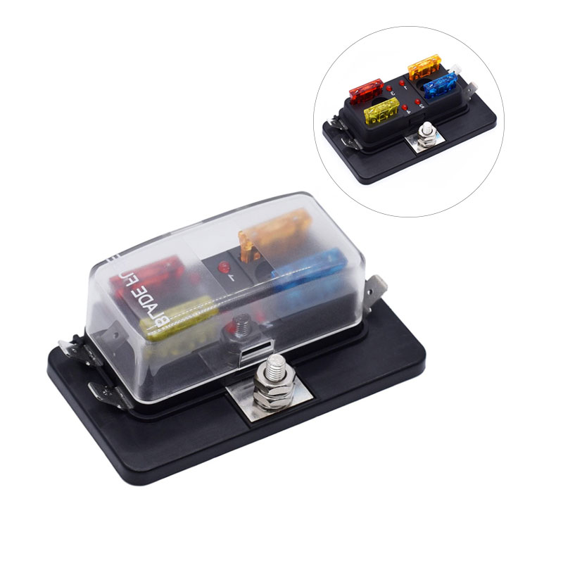 12V 24V Waterproof 4 Way Blade Fuse Box Holder for auto car boat