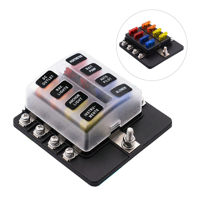 8 Way Blade Fuse Block Waterproof Fuse Box Holder Car Boat Truck Automotive Auto Fuse Components