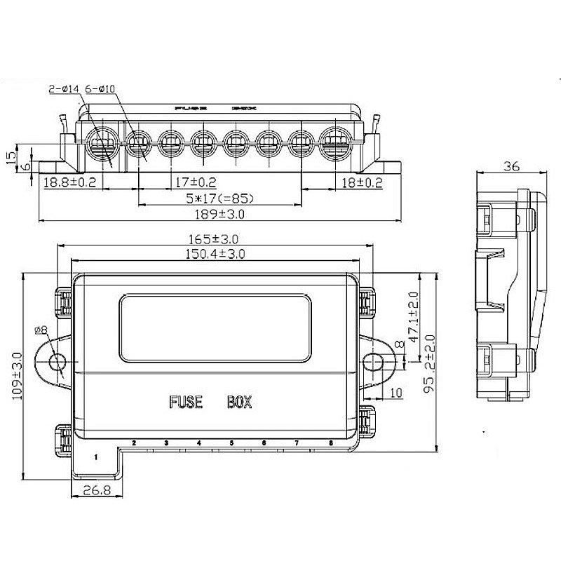 12V 32V 48V Fuse Block Durable MIDI 7 Way Fuse Block Box Holder for RV Car Boat Bus Accessory3