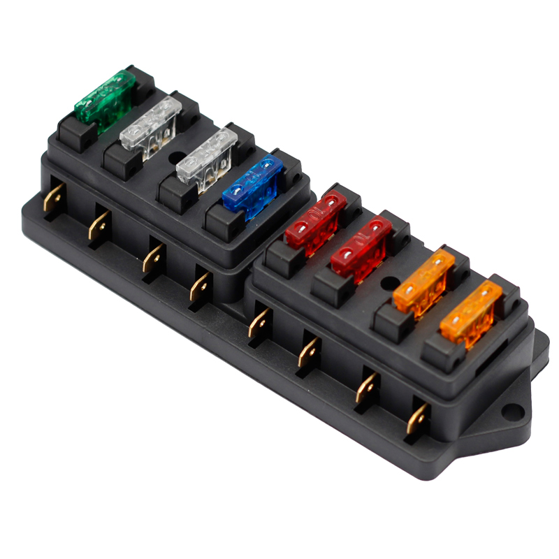 8 Way Fuse Holder Box Car Vehicle Circuit Blade Fuse Box Block With ATO Fuse Block Auto Car Accessories