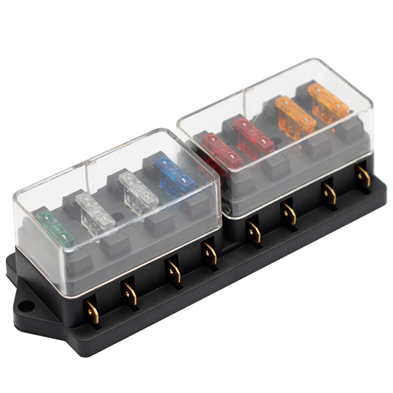 8 Way Fuse Holder Box Car Vehicle Circuit Blade Fuse Box Block With ATO Fuse Block Auto Car Accessories2