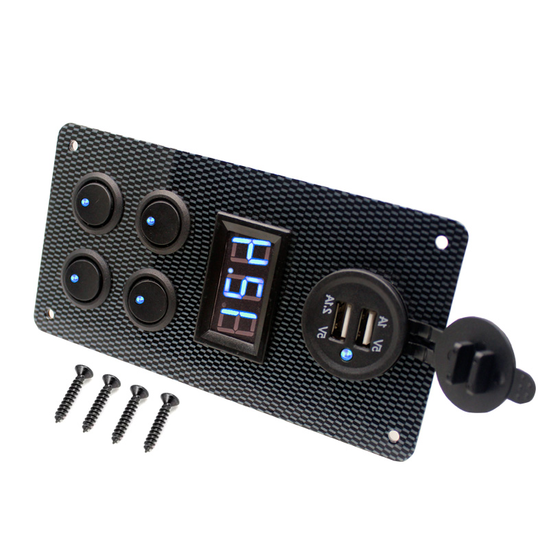 Waterproof Boat Switches Voltmeter Socket Dual USB Socket Panel Mount USB Socket