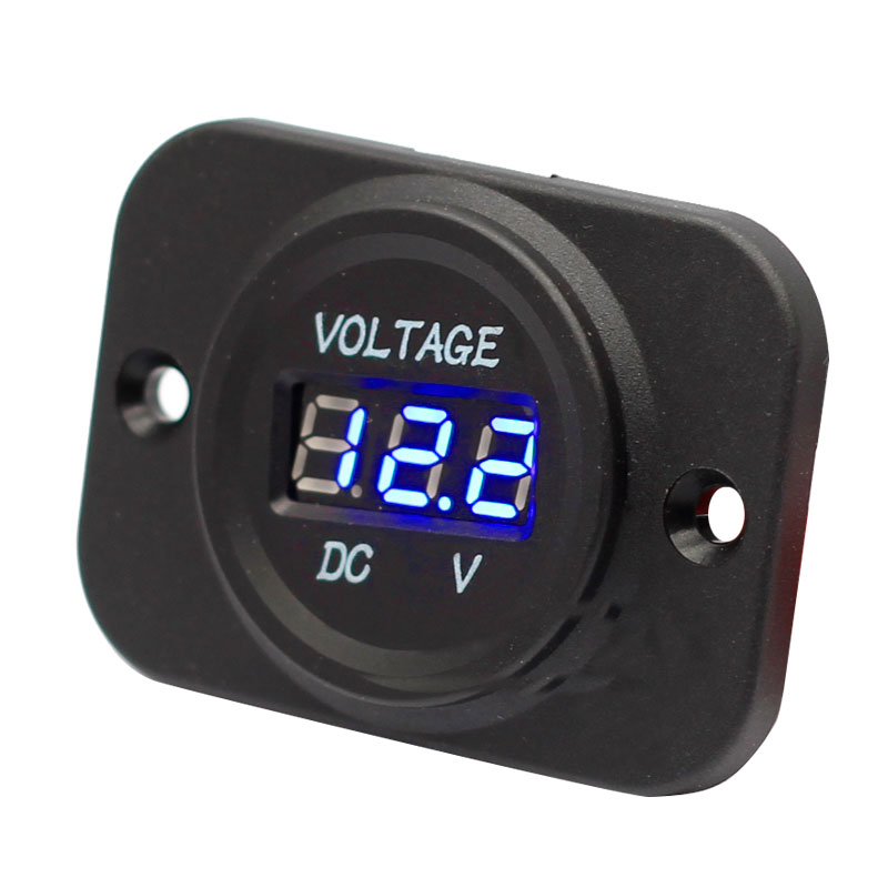 DC 12V  LED Digital Display Voltmeter Panel Waterproof Digital Round Panel