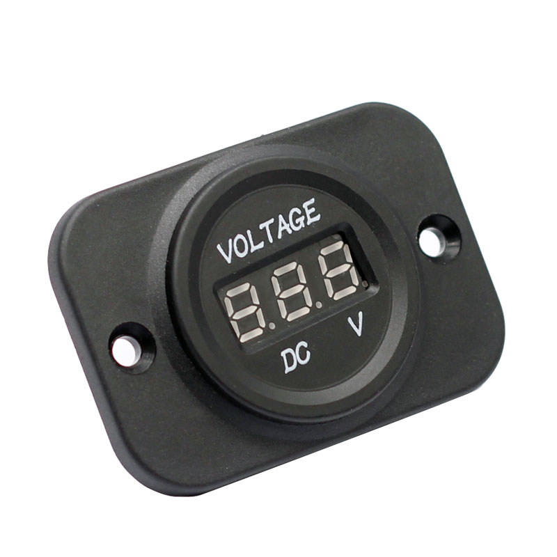 DC 12V  LED Digital Display Voltmeter Panel Waterproof Digital Round Panel3