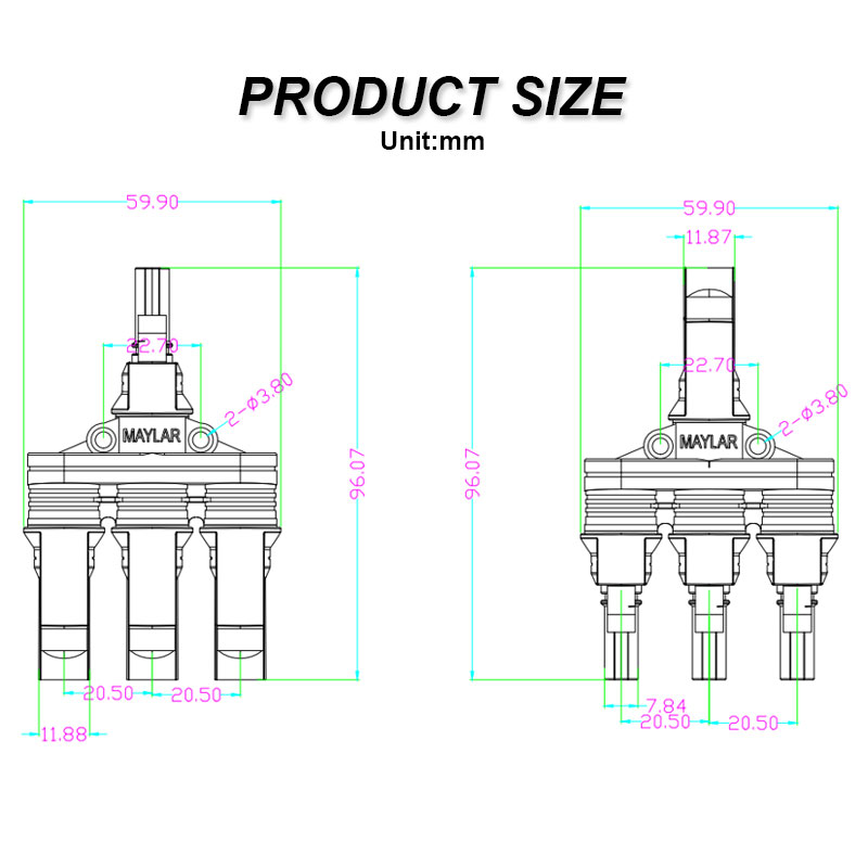 waterproof IP68 solar PV system connector DC PV Plug socket3