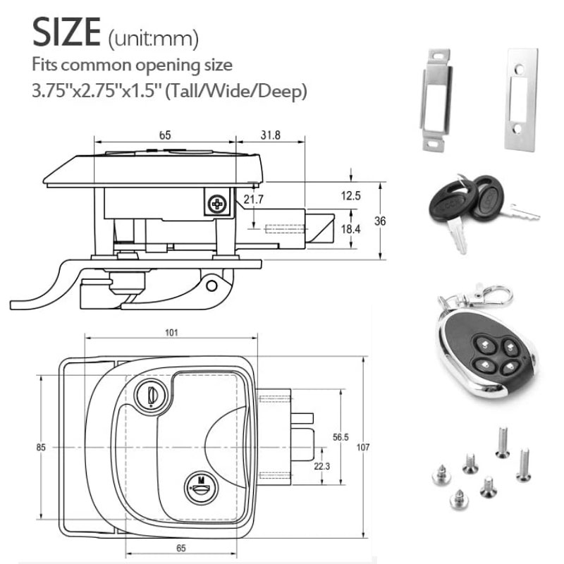 Rv Keyless Entry Door Lock Handle Latch Zinc Alloy Wireless with Keypad For Caravan Camper Bus Trailer Truck3