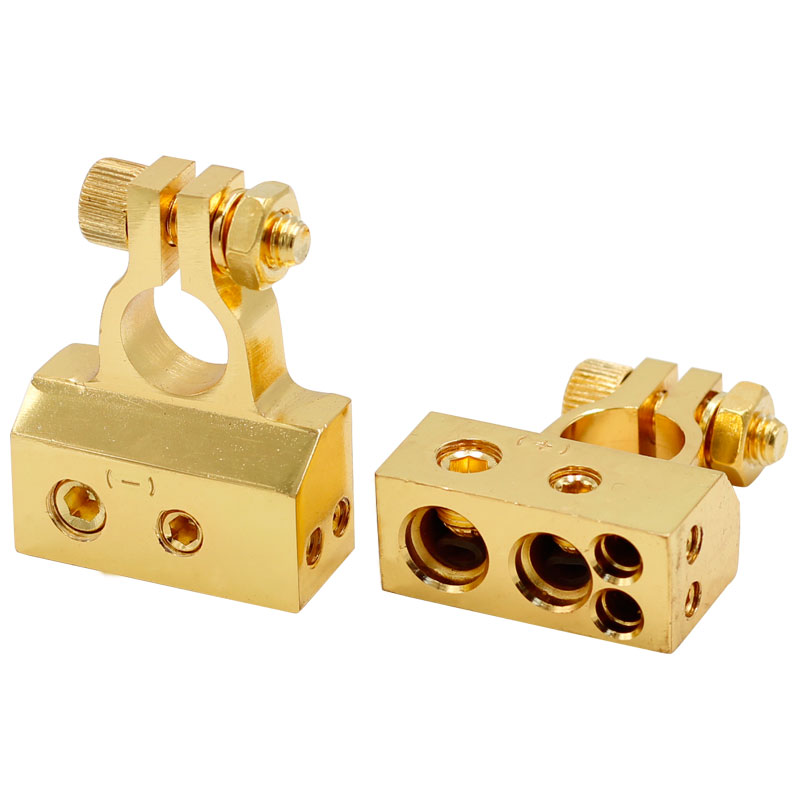 0/4/8/10 Gauge Heavy Duty Top Post Battery Terminals with Space Shims and Clear Cover Positive and Negative (Pair)3