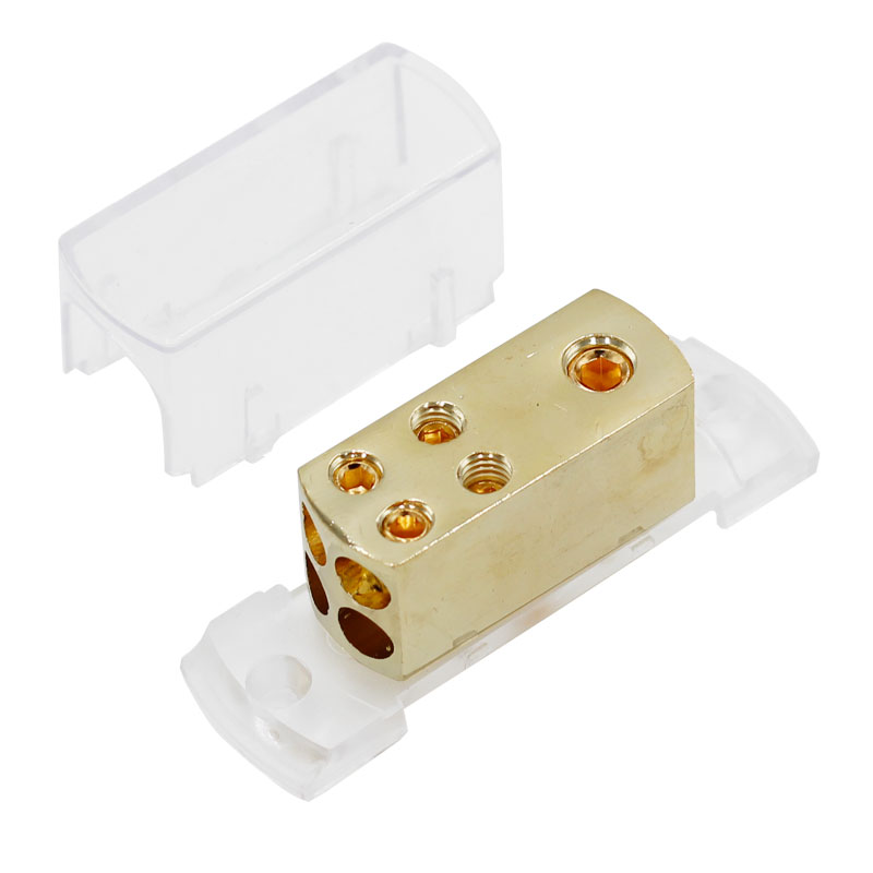 EURS Car Audio Stereo Amp Splitter Distribution Block 4ga 4-Way Power/Ground Cable Splitter