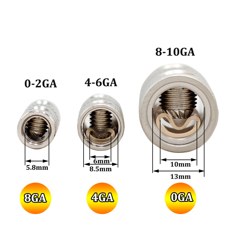 4 GA 5/16"(about 8.2mm)Terminal Butt Connector AWG Gauge2