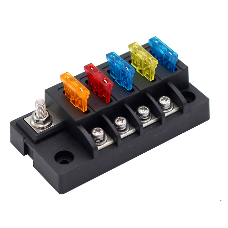 Automotive Boat Marine 4 Way Blade Fuse Box 12~32V 4 Circuit Fuse Block with Cover3