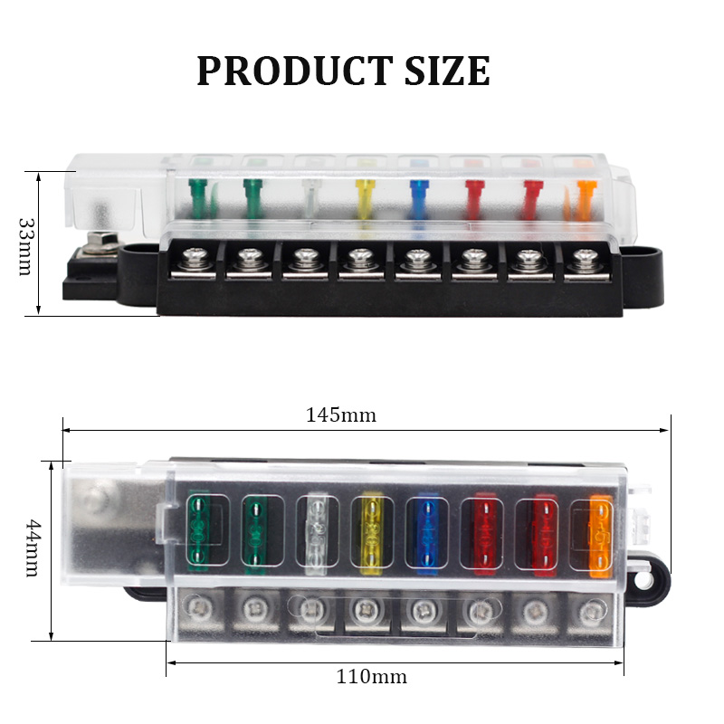 Automotive Boat Marine 8 Way Blade Fuse Box 12~32V 4 Circuit Fuse Block with Cover2