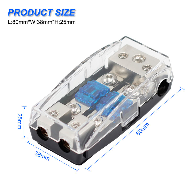 32V 60A ANL 1 In 2 Out Car Audio Power Distribution Terminal Block Fuse Holder2