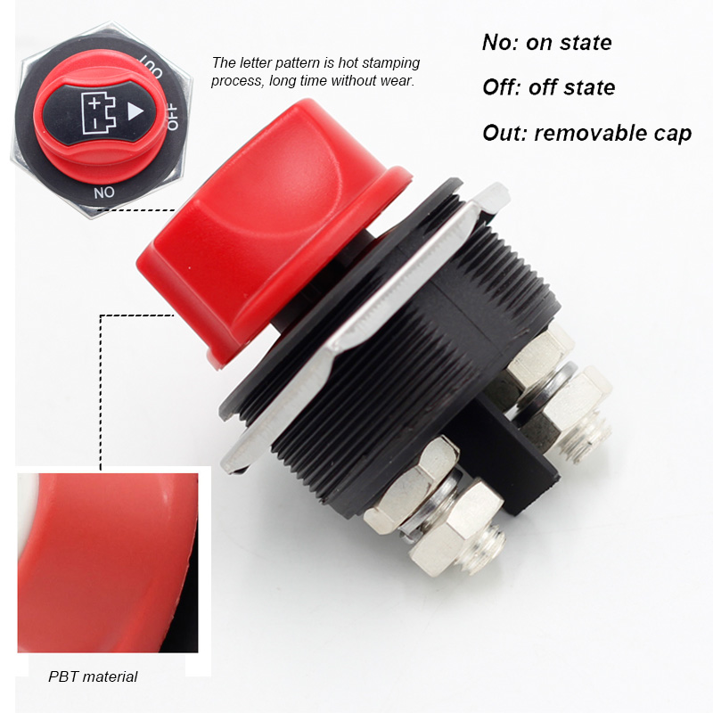 battery isolator switch heavy duty 12V 2pin SPST ON OFF Car battery cut on off 300A kill switch for motercycles cars boats