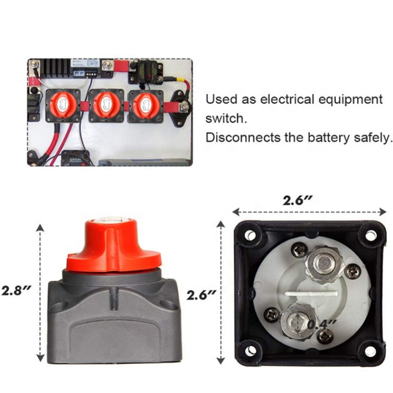 300A Heavy Duty Dpdt 12-48V Dual Car Vehicle RV Marine Boat Battery Isolator Master Switch Disconnect Power Cut Off Kit2