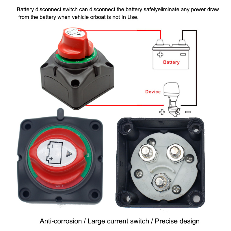 12V-48V 3Pin On off 300A Disconnect Master Isolator Battery Switches3