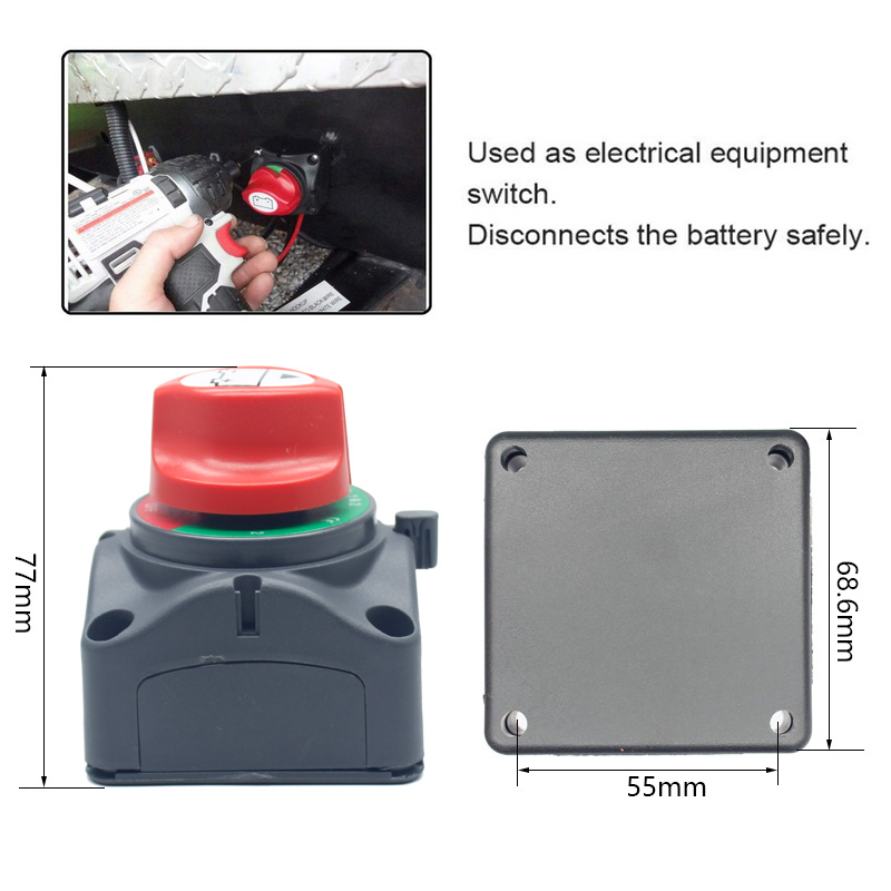 12V-48V 3Pin On off 300A Disconnect Master Isolator Battery Switches2