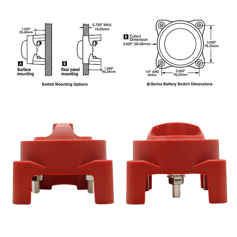 4 Position 32V DC 350 Amp Waterproof Ignition Protected Marine Boat Dual Battery Isolator Switches2