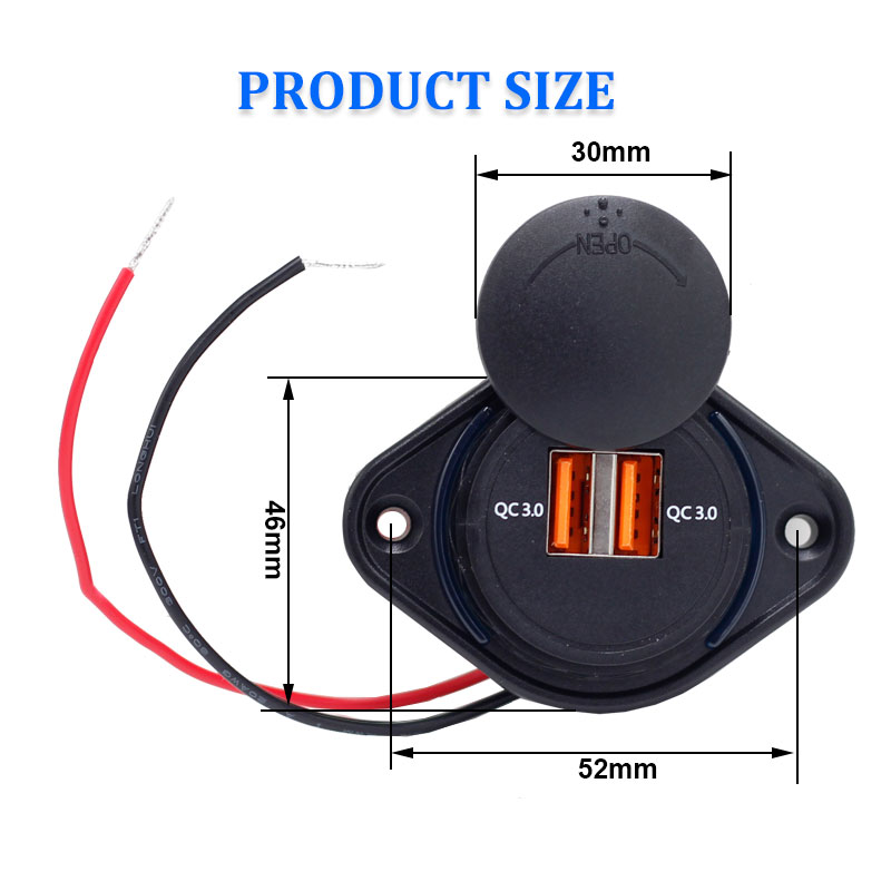 12V 24V Panel Mount  3.0A Massage Chair Marine Boat Car Bus Seat Dual Charging Port Bus USB Charger2