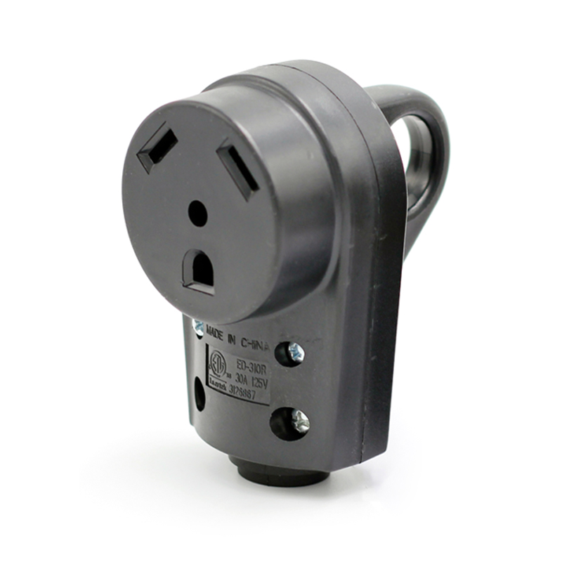 US 30 Amp Trailer Plug & Receptacle NEMA TT-30P placement Outlet NEMA TT-30R RV Plug with Handle Electric Angle Plug