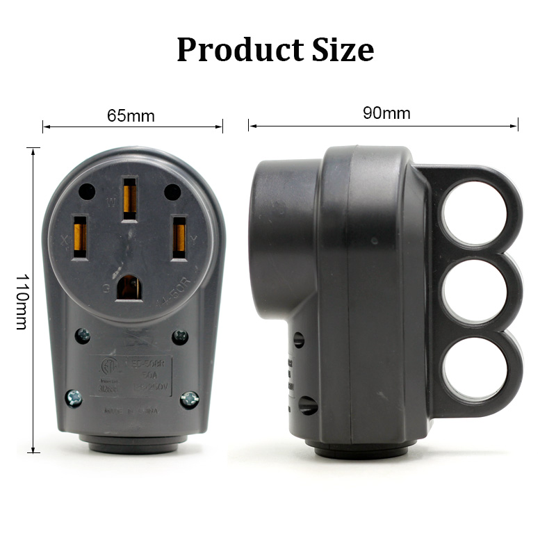 NEMA 14-50R 50Amp Power Receptacle 50A Replacement Plug ETL Listed RV Plug2