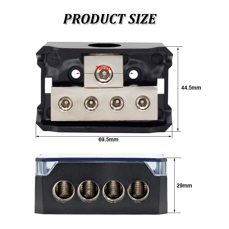 Car audio distribution block main power distribution frame terminal block 1x0/4GA IN 4x4/8GA OUT2