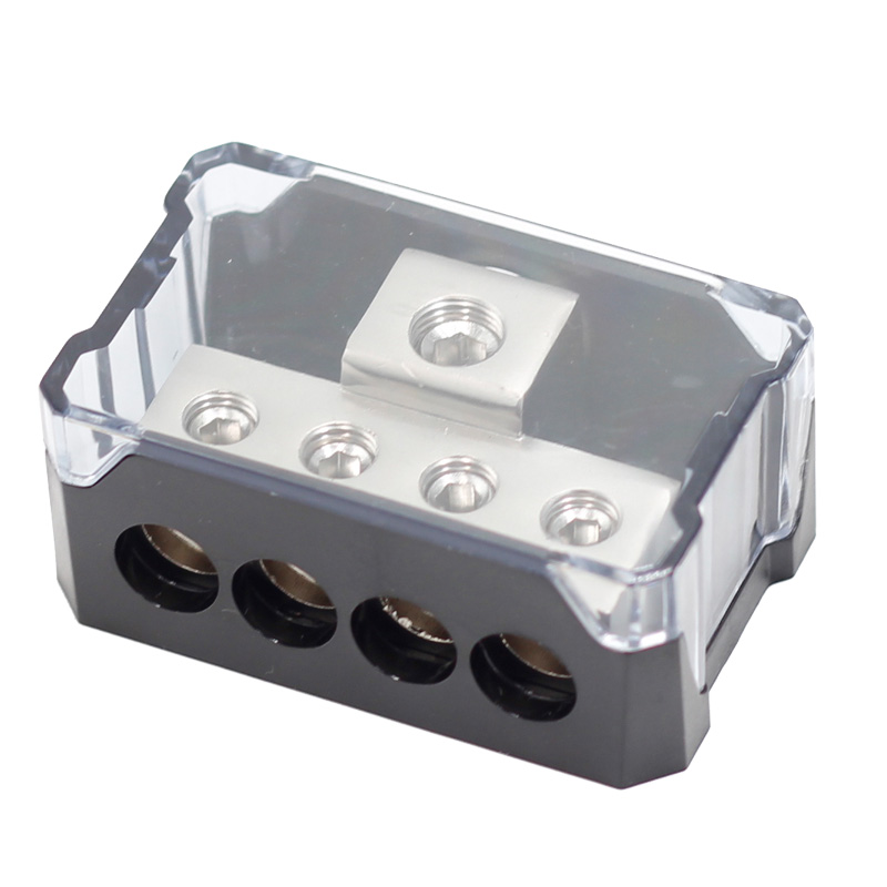 Car audio distribution block main power distribution frame terminal block 1x0/4GA IN 4x4/8GA OUT3