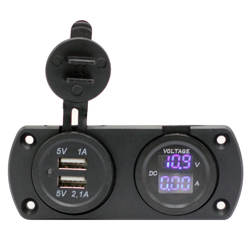 12V 3.1A Dual USB Car Charger Styling Voltmeter Adapter Charger Digital Voltmeter Power Splitter Rechargeable