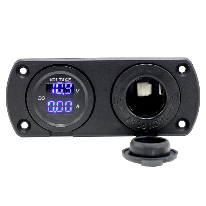 2 in 1 Cigarette Lighter with Splitter LED Voltmeter Voltage Meter Volt