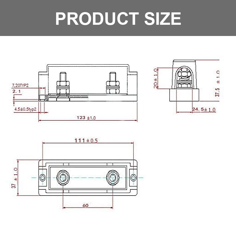 Car boat Truck Automotive 30A-200A electrical protection audio ANL fuse holder2