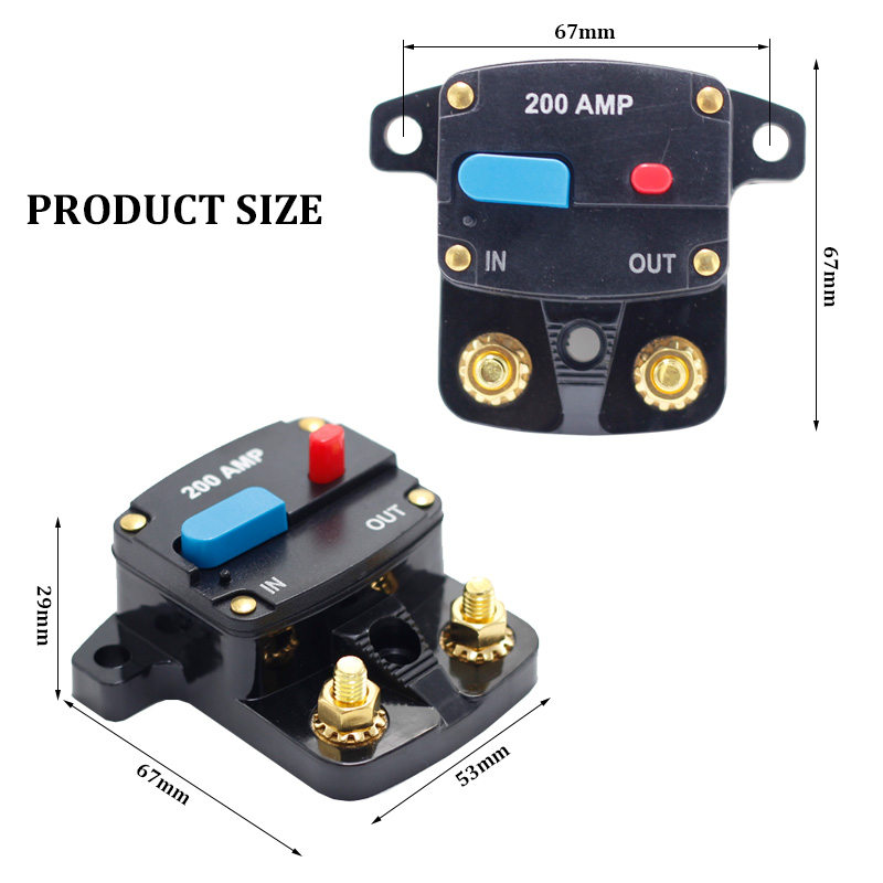 50-300 Amp Automatic Circuit Breaker Fuse Holder Switch for Car Audio Reset for Over Current Protect3