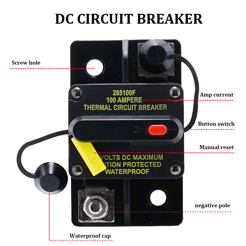 12V 24V 48V DC 40A 50A 60A 70A 80A 100A 150A 200A 250A 300A Car Auto Audio Marine Boat DC Circuit Breaker3