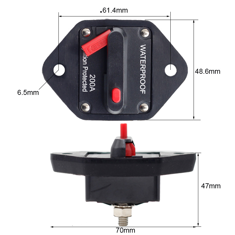 100A 150A 200A 300A Amp Car Auto Audio Marine Boat Waterproof DC Motor Operator Fuse Holder Circuit Breaker