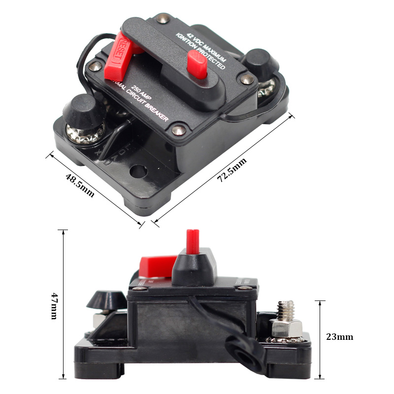 42V DC 40A 50A 60A 70A 80A 100A 150A 200A 250A 300A Marine Solar Truck Car Audio Inline Automotive Circuit Breaker2